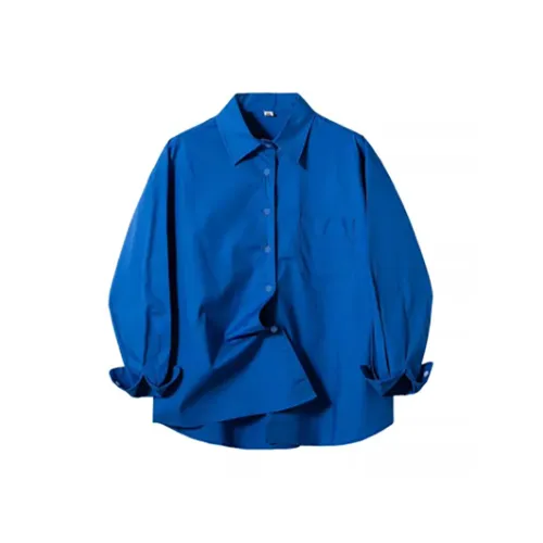 MUQINGQING Кляйн-синий Женская Рубашка