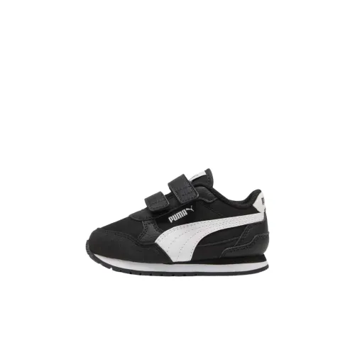 PUMA ST Runner v4 Low Топ Обувь для малышей Черный белый Infant And Toddler