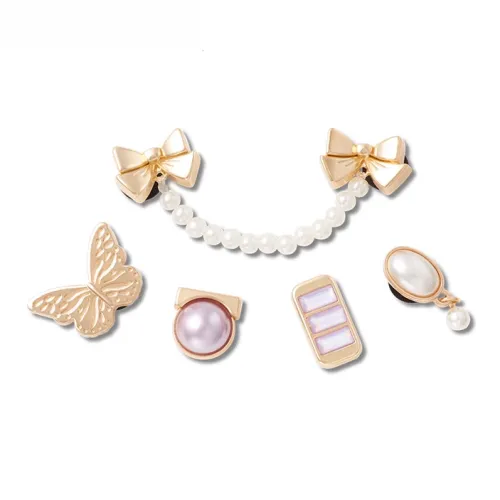 Crocs Цинковый сплав Акрил Аксессуары для обуви Женские Золото белый