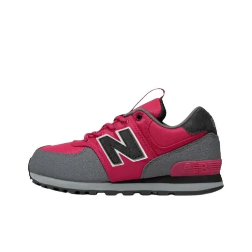 New Balance NB 574 Устойчивые к истиранию низкие кроссовки для бега для детей розовые и серые для подростков