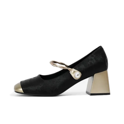 Shoe Lady Грубый каблук Туфли Мэри Джейн 6 см Женские