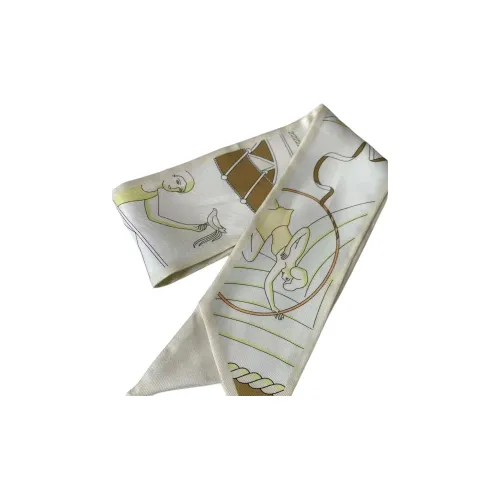 TORY BURCH Шелковые шарфы Женские Белый