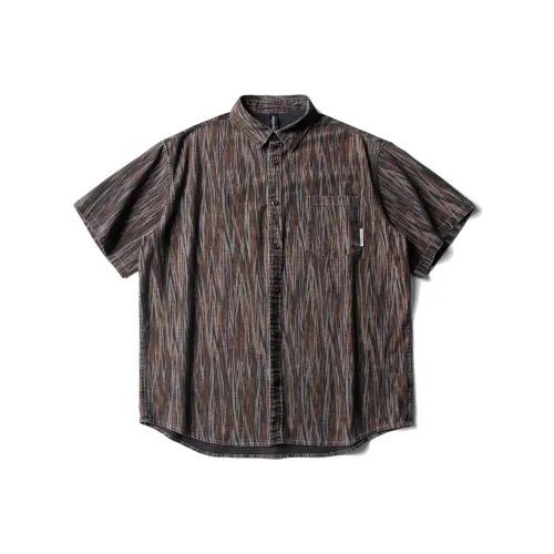 UNDOMAZE Синий кофе Полосы Мужская рубашка