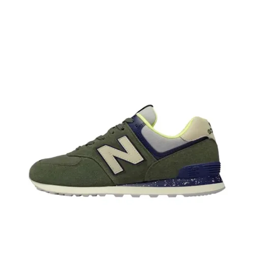 New Balance NB 574 Устойчивый к истиранию Низкий Топ Повседневные Беговые кроссовки Унисекс Зеленый