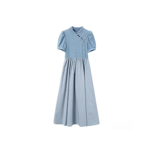 QIAOMONVHAI Короткое платье с короткими рукавами женское