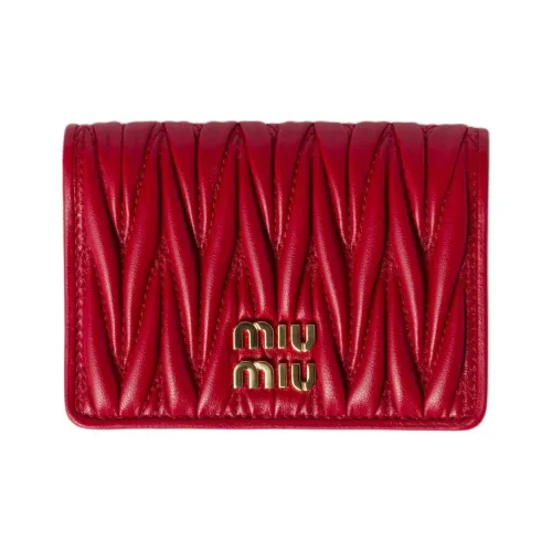 MIU MIU Matelassé Lambskin Картхолдер Женский Красный
