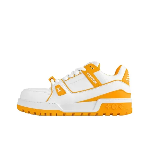 LOUIS VUITTON Trainer Maxi Скейтборд Кроссовки Низкие Белый Желтый Унисекс