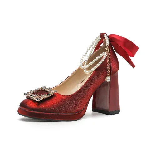 GOSO Грубый каблук Высокие каблуки Женские Красный