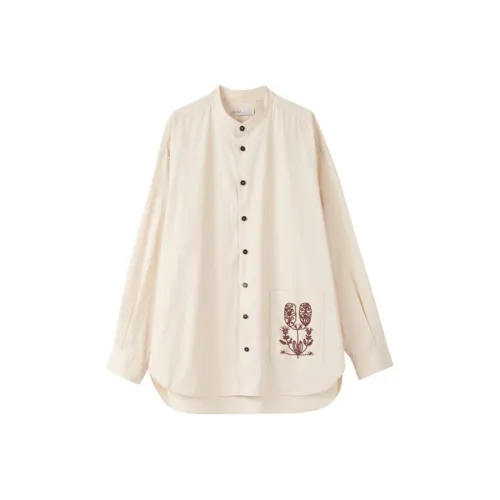 INTO THE EAST Кофе Женские Рубашки