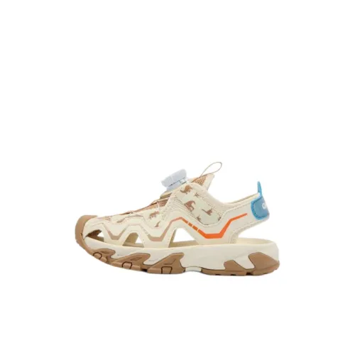 QIAODAN Устойчивые к истиранию Низкие Топы Детские Сандалии Пыльно-серый Цвет Звезда Shuttle Белый Для детей 3-7 лет