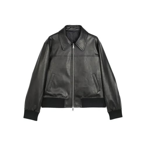 Osens Кожа Куртка Мужская Классическая Черная