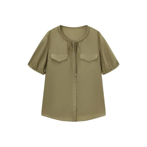 EICHITOO Армейский зеленый 03 Женские рубашки