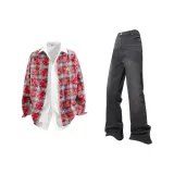Washed Red+Black Pants  
Промытый Красный+Черные Штаны
