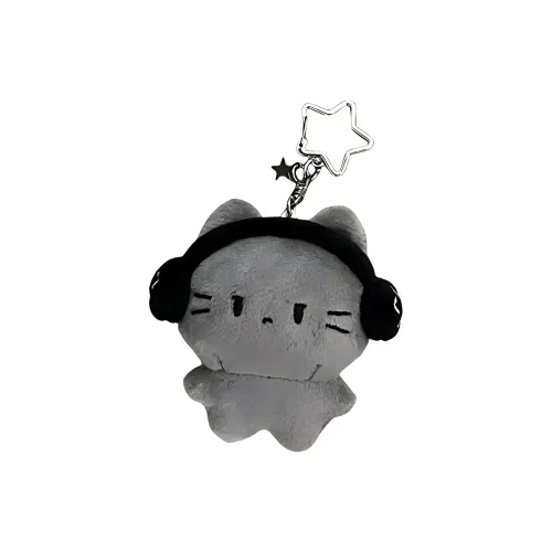 Наушники AZLCL Little Серый Кошка Кукла Плюшевая Подвеска 8 см Высокие