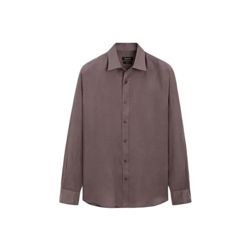 Massimo Dutti Темно-красные Мужские Рубашки