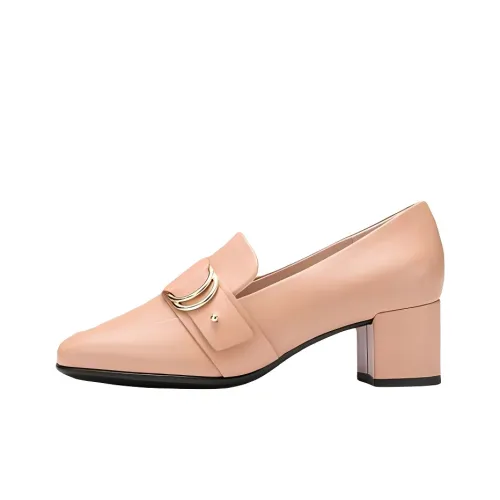 Ecco 35 Квадратный носок Лоферы с формованным верхом 5 см Женские Светло-коричневый