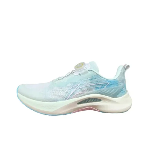 LINING YOUNG Kunpeng 3 Устойчивый к истиранию Низкий Топ Детская Беговая Обувь Синие Белые Подростки