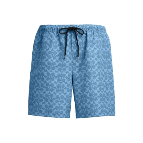 COACH Blue Men's Beach Shorts COACH Синие Мужские Пляжные Шорты