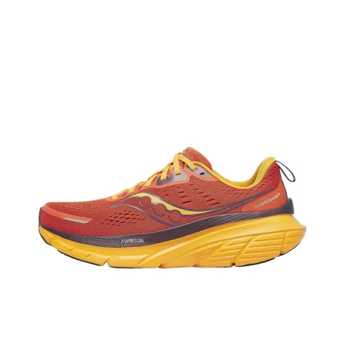 Saucony Guide 18 Амортизация Низкий Топ Беговые кроссовки Мужские Оранжевый Желтый