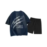 Темно-синий топ, черный низ