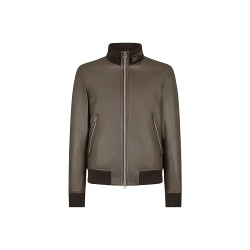 TOM FORD Коричневый Мужская Кожаная Куртка