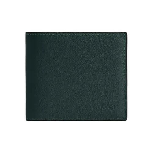 COACH Гладкая Телячья Кожа Кошелек Мини Мужской Темно-Зеленый