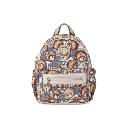 DANNYBEARJEANS Ткань Рюкзак Стандартный Женский Винтаж Медведь Синий и Серый