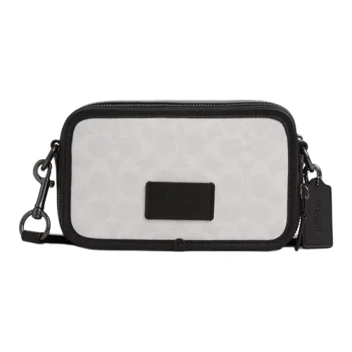 COACH Wyatt Коровья кожа Сумка через плечо Маленькая Мужская Белая и Черная