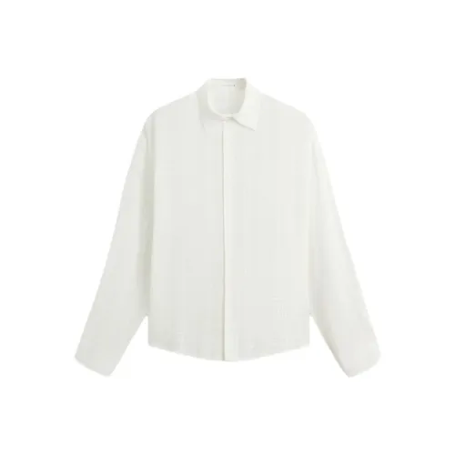 ZARA Морозный Белый Мужские Рубашки