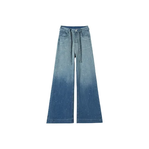 MISS VIGOR Светло-синий Принтерные ленты Ромб Женские джинсы