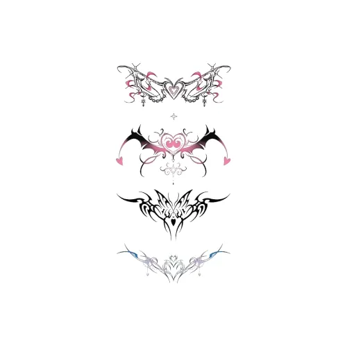 Гентл Уэлком Блэк Харт Тотем Тату Сексуальная Горячая Девушка Кокетливый Стиль Живот Рука Локоть Обхват Талии Ins