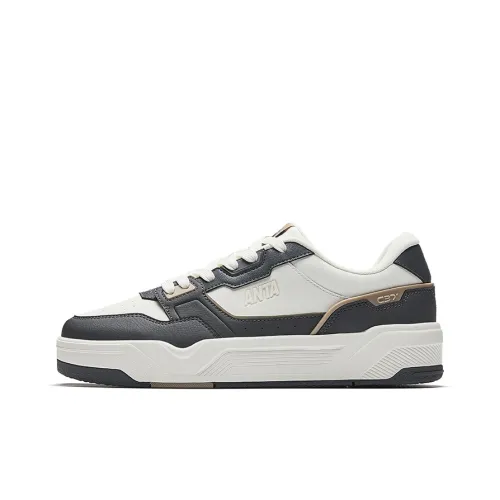 ANTA C37 Series Устойчивые к истиранию Увеличивающие высоту Низкие Кроссовки для скейтбординга Мужские Белый Черный