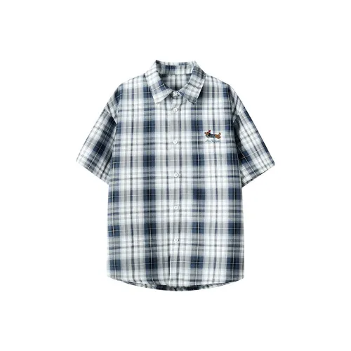 SOLIDITY Синяя клетка Унисекс Рубашки