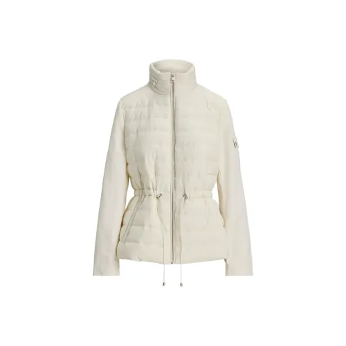 LAUREN RALPH LAUREN Хлопковый пуховик женский кремово-белый
