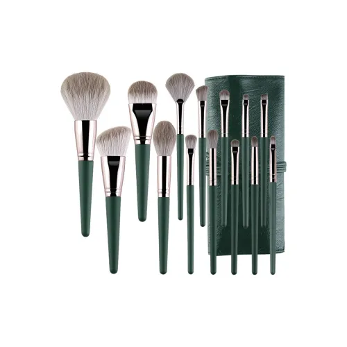 YUANQISHANGSE 14 шт Зеленый Cloud Soft Волосы Новичок Набор кистей для макияжа и одежды Мягкий и дружественный к коже 14 шт