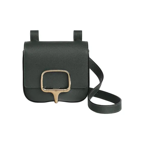 HERMES Della Cavalleria Эпсомская кожа Сумка через плечо Мини Женская Зеленая