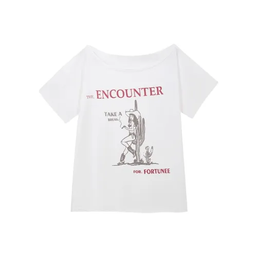 ADXKM Белый Принт Женские Футболки