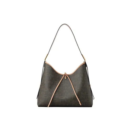 FION Покрытый холст Сумка через плечо Тоут Сумка для покупок Сумка через плечо Средняя Женская Многоцветная