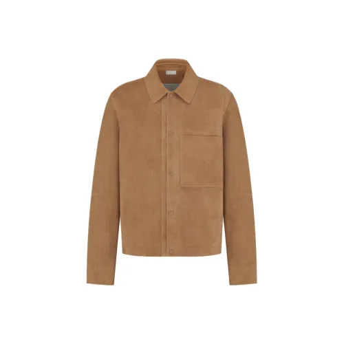 DIOR FW25 Кожа Куртка Мужская Коричневая