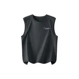 [100% cotton] Темно-серый (Фиолетовый Граффити Логотип на груди)