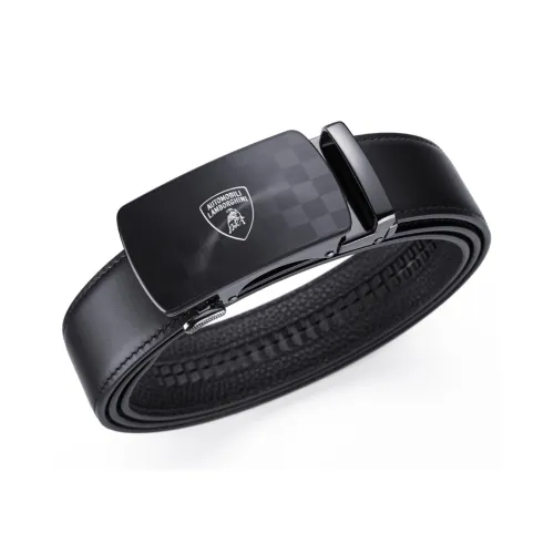 AUTOMOBILI LAMBORGHINI Коровья кожа Мужской ремень с украшением 3,5 см