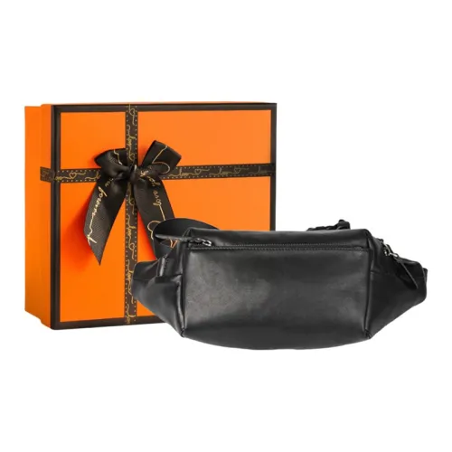 OUBOTE Сумка через плечо из коровьей кожи Sling Мужская Черная