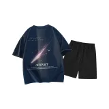 Темно-синий топ, черный низ