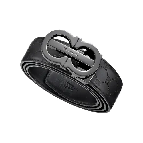 PIERRE CARDIN Ремни из крупнозернистой текстуры коровьей кожи Мужской Черный 3,4CM