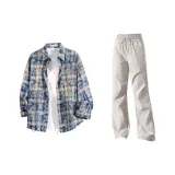 Washed Blue + Light Gray Pants  
Вымытый Синий + Светло-Серый Штаны