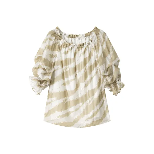 BEIQIANNI Смешанная Аква-Зеленая Женская Рубашка