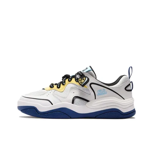 MR DOODLE x FILA FUSION KICK III Скейтборд Кроссовки Устойчивые к Износу Низкий Топ Скейтборд Кроссовки Мужские Белый Синий