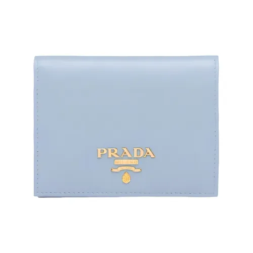 PRADA Saffiano кожа кошелек маленький женский синий