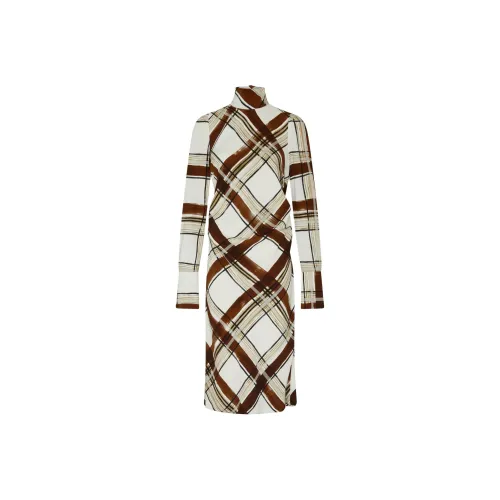 DRIES VAN NOTEN Коричневый Женские Длинные Платья с Рукавами