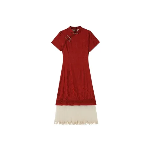 GULIANFEI Короткий рукав Платье Женское